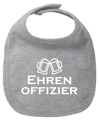 Produktbild von Huuraa Baby Lätzchen Ehrenoffizier Schützenfest Heather Grey Klettverschluss  Baumwolle Latz Geschenkidee