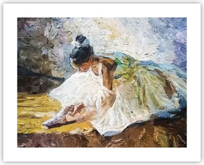 Produktbild von Poster - Poster ohne Rahmen - Ballerina Mädchen Öl - 50x40 cm - Wand Bild - Wanddeko - Wandbilder - Kunstposter - Wandposter - Bilder - Kunstdruck - Wanddekoration - Wandbild - P2XAA50x40-4756