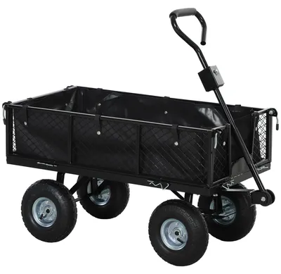 Zdjęcie produktu dla Wózek plażowy, nośność 300 kg, obrotowy uchwyt, duże koła, czarny