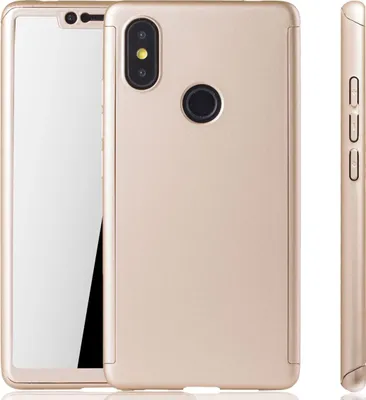 Immagine prodotto di Custodia protettiva per smartphone Xiaomi Mi 8 SE, cover completa, protezione per lo schermo a 360 gradi, colore oro