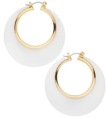 Produktbild von Disco Ohrringe Creolen weiß gold Retro Modeschmuck Damen Karneval