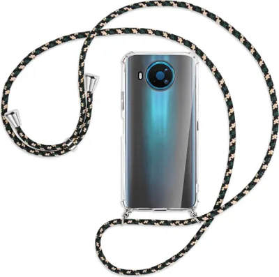 Produktbild von Handykette Backcover-Schutzhülle mit Band (Metall silberfarben) für Nokia 8.3 5G - camouflage