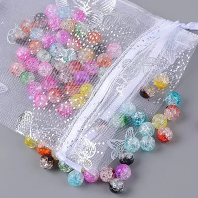 Produktbild von 100 Stück weiße Organza-Säckchen 9 x 12 cm für Geschenke und Schmuck