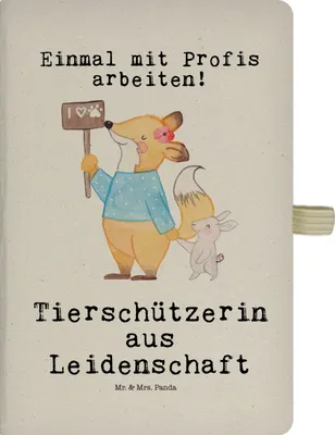 Produktbild von Mr. & Mrs. Panda Kladde Tierschützerin Leidenschaft - Transparent - Geschenk, notizbuch, Adressbuch, kariertes, A5, Journal, Tagebuch