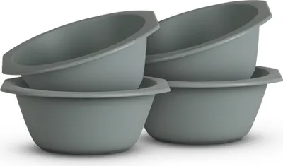 Zdjęcie produktu dla zestaw 4 plastikowych misek Plastikowa miska - nie zawiera BPA - można myć w zmywarce - (Ø15,5 cm / zielony) nietłukący PP - miska na płatki śniadaniowe dla dzieci - sałatka z makaronem