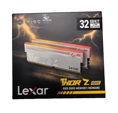Produktbild von Lexar Thor Z RGB 32GB DDR5-6000 CL38 Kit 2x16GB Silber XMP 3.0 AMD EXPO RAM