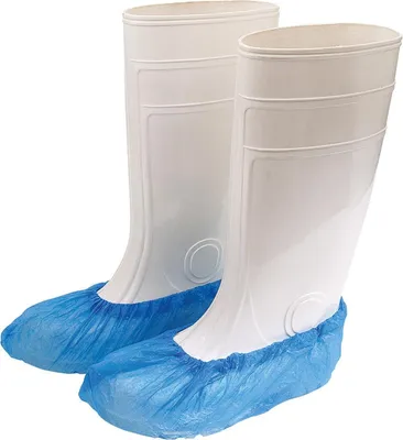 Produktbild von KK CPE-Überschuhe mit Gummizug  20 μ  Blau  2.000 Stück/Karton