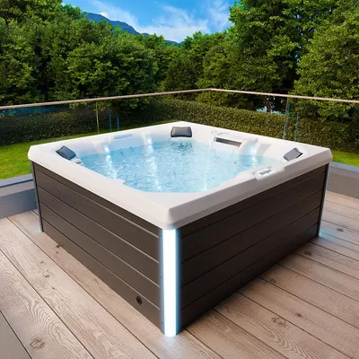Produktbild von TroniTechnik® TORCELLO, großzügiger 210x210 cm Whirlpool, Sanitäracryl, Farblicht, kräftige Hydromassage, integrierte Heizfunktion