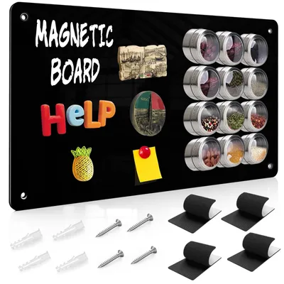 Zdjęcie produktu dla Solidchoice - Czarna metalowa tablica magnetyczna - Tablica magnetyczna do pamiątek i kartek