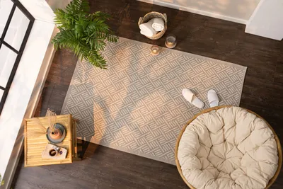 Produktbild von Indoor & Outdoor Teppich Beige 120x180cmppich "Webmuster"