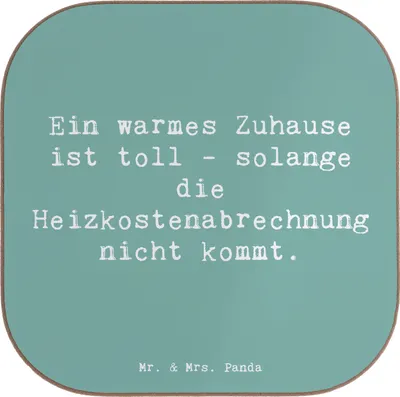 Produktbild von Mr. & Mrs. Panda Untersetzer für Gläser Spruch Geborgenheit im Zuhause - Meeresbrise - Geschenk, Motivation, Stimmungen, Zitat, Coaster, Gefühl, gläseruntersetzer, Glas