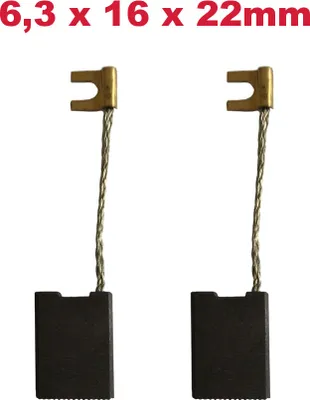 Produktbild von 2x Kohlebürsten Motorkohlen Kohlen 6,3x16x22mm für Bosch 0601323448 0601323450 0601323460 0601323461 0601323465 0601324003 0601324032 0601324033