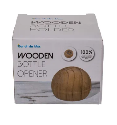 Produktbild von Metall-Flaschenöffner mit Holzgriff, Kugel