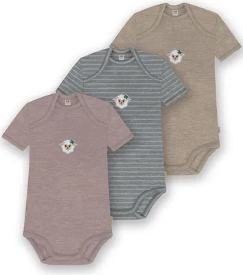 Produktbild von normani 3er Set Baby Merino Body Kurzarm