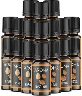 Produktbild von myAROMA Flavour Drops – Mandel 17x10ml, Zuckerfrei, Kalorienfrei & Vegan, Natürliches Aroma für Küche und Drinks, Nr. 50