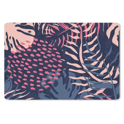 Produktbild von MuchoWow® Schreibtischunterlage Blätter - Tropisch - Muster - Mädchen - Kinder - Rosa - Mädchen 60x40 cm - XXL Mauspad - Großes Mauspad