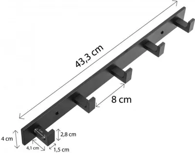Produktbild von DuraHome Wandaufhänger, 5 Haken, Tingo 51056, schwarz