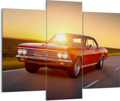 Produktbild von Bild auf Leinwand - Leinwandbild - Auto Straße - 130x100cm - Wand Bild - Wanddeko - Wandbilder - Leinwanddruck - Bilder - Kunstdruck - Wanddekoration - Leinwand bilder - Wandkunst - CB130x100-3702