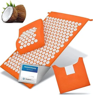 Image de Tapis de méditation avec points d'acupression - Tapis de massage - Bois - 80 x 40 cm