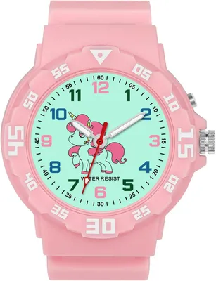 Produktbild von Lernuhr Einhorn Dinosaurier mit Nachtlicht für JungenMädchen 30M wasserdichte Armbanduhren für Kinder von 4-12 Jahren Geschenk