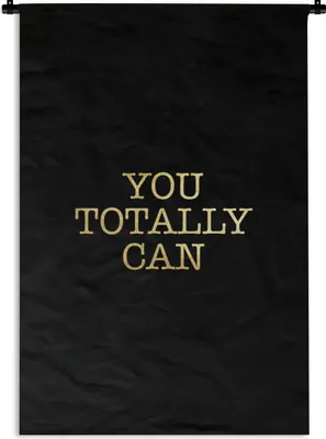 Produktbild von MuchoWow® Wandteppich Wandbehang Zitate - Motivation - Gold - Schwarz 120x180 cm Tapisserie Dekoration Wandtuch - Schlafzimmer - Dekorationen für das Haus