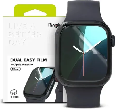 Obrázok produktu pre Folia Ochronna Ringke Dual Easy 3-Pack Apple Watch 10 (42 mm) Clear