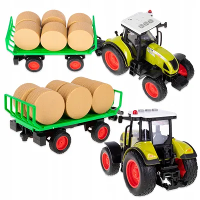 Zdjęcie produktu dla DUŻY TRAKTOR PRZYCZEPA DO TRANSPORTU SIANA + 6 bel