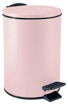 Productafbeelding van Spirella Vuilnisemmer Cannes - lichtroze - 3 liter - metaal - 17x25 cm - met zachte sluiting