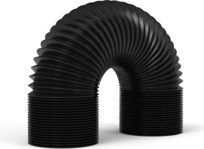 Produktbild von THE HOOKAH Lüftungsschlauch 150 mm × 2 m, Schwarz/Silber