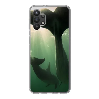 Produktbild von MuchoWow® Handyhülle Schutzhülle Hülle für Samsung Galaxy A32 5G Delfin - Wasser - Blau Silikon Softcase Handy Hülle - Softcase