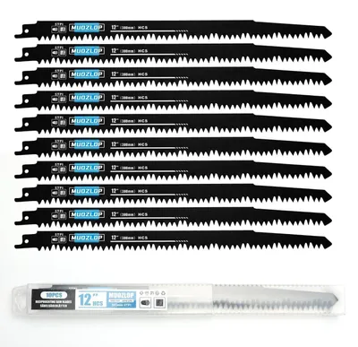 Image de Jeu de 10 lames de scie sauteuse de 300 mm, avec 5 dents par pouce, pour le bois