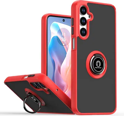 Image de Étui pour Samsung Galaxy A16 5G/4G étui en TPU translucide mat avec porte-anneau et support Rouge