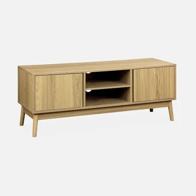 Produktbild von sweeek - TV-Möbel Holzdekor 2 Türen L 120 cm - Natur