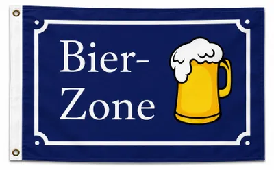 Produktbild von Flagge Bier Zone 90x150cm , Stoffgewicht ca. 100 g/m² -Fahne- Hissfahne- Hissflagge - Sturmflagge -zum hissen - keine billige Chinaqualität!