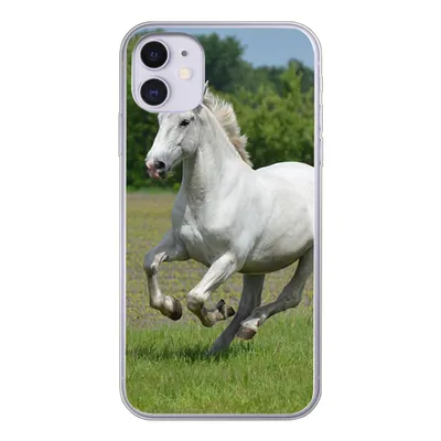 Produktbild von MuchoWow® Handyhülle Schutzhülle Hülle für iPhone 11 Pferde - Natur - Weiß Silikon Softcase Handy Hülle - Handytasche
