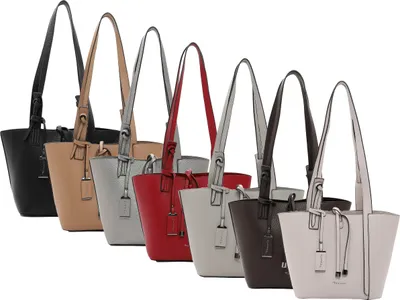 Produktbild von Tamaris Damen Shopper Handtasche Bag in Bag besonderes Design Janika 32011, Farbe:Schwarz