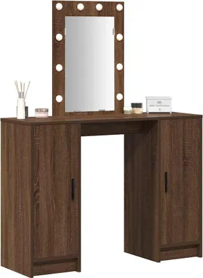 Produktbild von vidaXL Schminktisch Braun 102 x 33 x 135 cm Holzwerkstoff