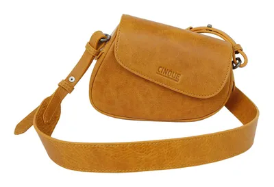 Produktbild von CINQUE Leder Umhängetasche Schultertasche Lina Crossbody Bag Cognac dunkelgelb