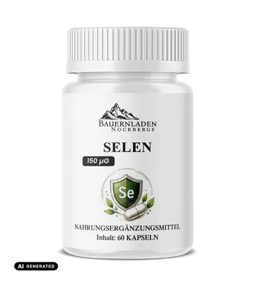 Produktbild von Bauernladen Nockberge | Selen Kapseln | 150 µg Selen pro Tagesdosis, KI-generiertes Bild