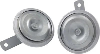 Immagine prodotto di 2 clacson da 12V, colore argento. Taglia unica