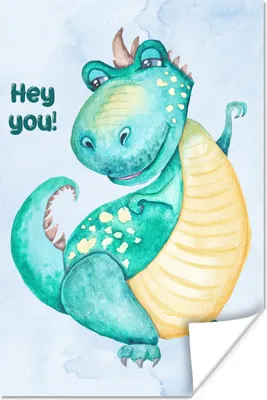Produktbild von MuchoWow® Poster Dino - Kinderzimmer - Aquarell - Jungen - Kinder 60x90 cm - Wanddekoration