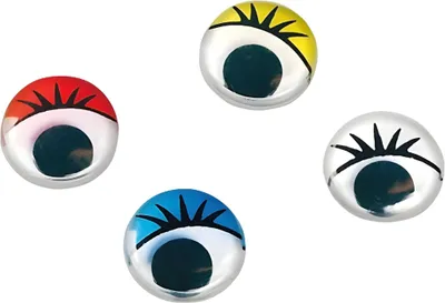 Produktbild von Wackelaugen mit Klebepunkt Ø 10 mm Kunststoff 5 Farben sortiert