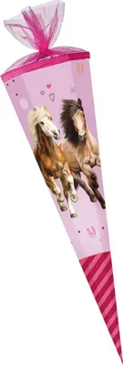 Obrázek produktu pro Školní kužel Nestler horse friends 3 85 cm šestiúhelníková tylová/textilní bordura