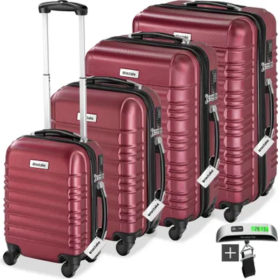 Produktbild von tectake® Hartschalenkoffer-Set Mila 4-teilig aus robustem ABS-Kunststoff inkl. Kofferwaage und -anhänger
