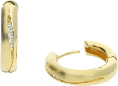 Produktbild von JuwelmaLux Creolen 925 Silber Zirkonia Gold plattiert JL20-06-0730