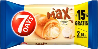 Zdjęcie produktu dla 7 Days Max Croissant Z Nadzieniem O Smaku Waniliowym 110 G