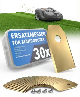 Produktbild von Mähroboter Messer 30 Ersatzklingen für Husqvarna Gardena Rasenroboter 30 Ersatzklingen aus Edelstahl mit Titan-Carbid passend für Husqvarna Automower