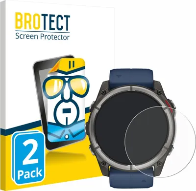 Produktbild von 2x Für Garmin quatix 8 (51 mm) Schutzfolie BROTECT Displayschutz Display Schutz Folie Klar Transparent