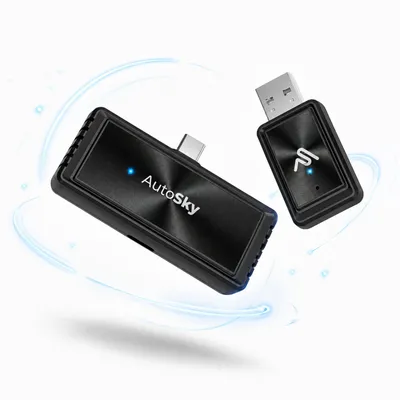 Productafbeelding van AutoSky AIR PRO Draadloze Mirror Link Adapter – Draadloze Schermspiegeling en Wireless CarPlay voor Bekabelde Apple CarPlay-systemen