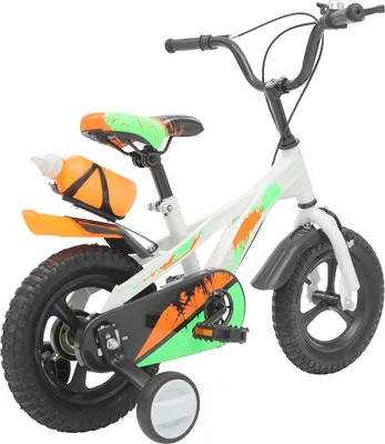 Obrázek produktu pro Dětské kolo – 30cm kola – pomocná kolečka – dvojité kotoučové brzdy – ocelový rám – nastavitelná řídítka a sedlo – pro děti ve věku 2–5 let – bílé